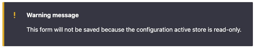 Config read only message
