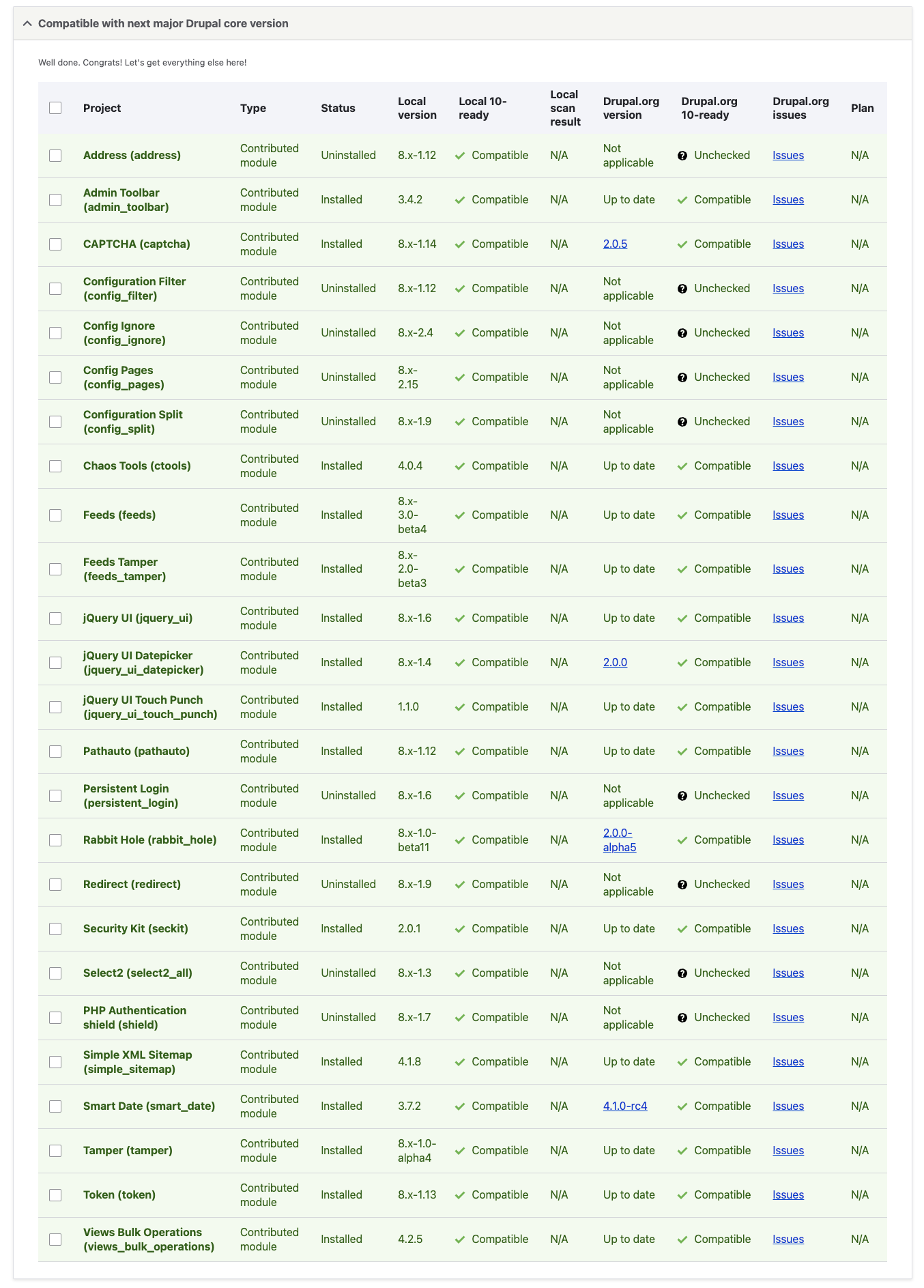 Compatible section